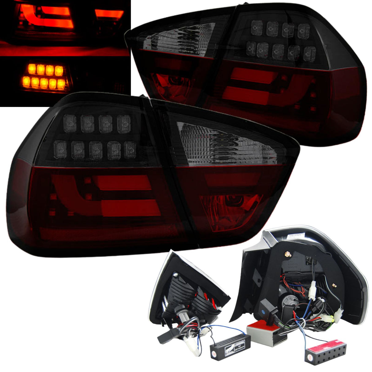 LED Rückleuchten Set Rot Smoke Schwarz für BMW 3er E90 Limousine (03/2005–08/2008)