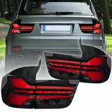 Voll LED Rückleuchten Set Schwarz für BMW X5 E70 LCI 2010-2013 mit Dynamischem Blinker