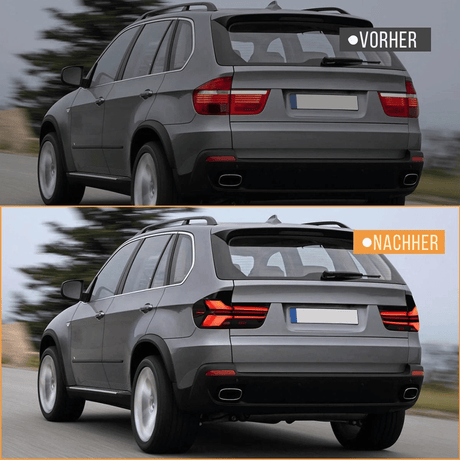 Voll LED Rückleuchten Set Schwarz für BMW X5 E70 LCI 2010-2013 mit Dynamischem Blinker