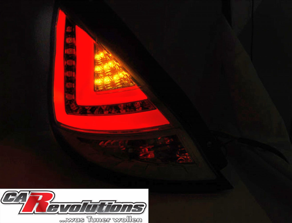 LED Lightbar Rückleuchten in chrom für Ford Fiesta MK7 FL 2012-2016