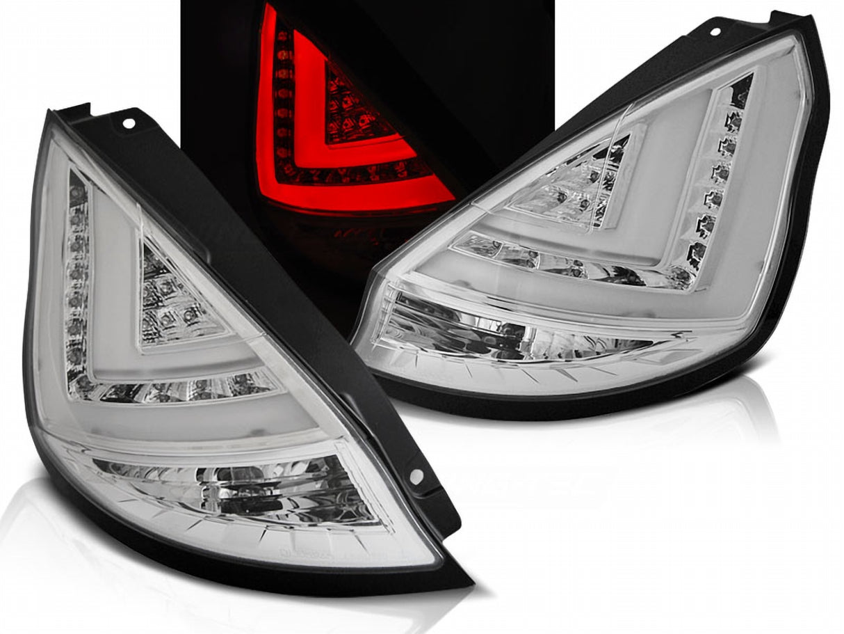 LED Lightbar Rückleuchten in chrom für Ford Fiesta MK7 FL 2012-2016