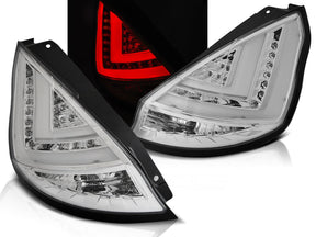 Chrom LED Lightbar Rückleuchten für Ford Fiesta MK7 FL 2012-2016, moderne Optik