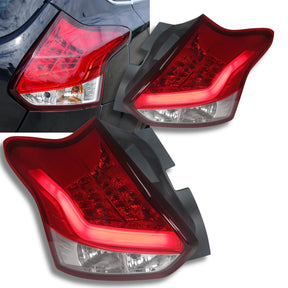 LED Lightbar Rückleuchten Ford Focus 3 2011-2014 rot mit Lichtleiste und LED-Technik