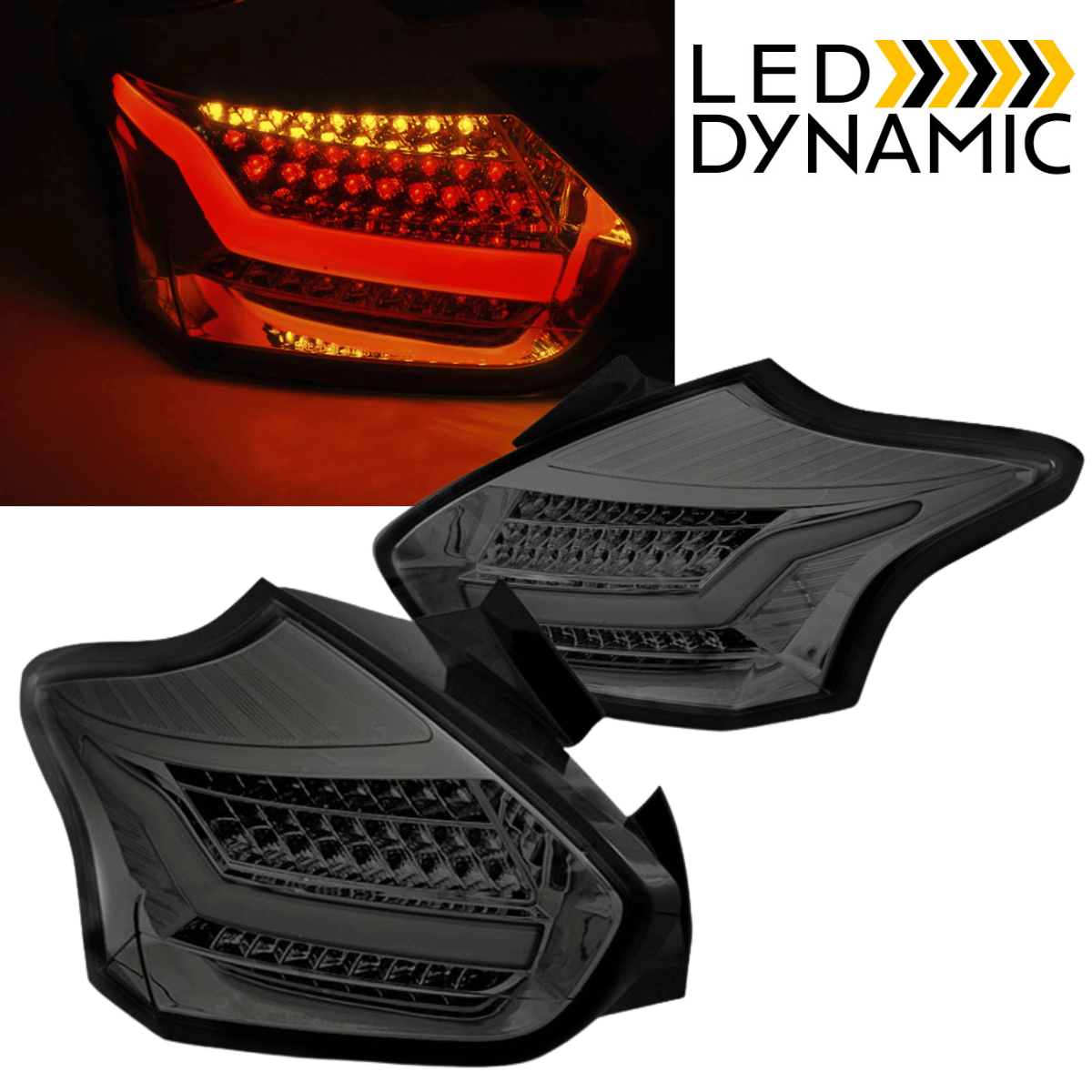 Voll LED Rückleuchten Set Smoke für Ford Focus MK3 2015-2018 – dynamische Blinker & E-Zulassung