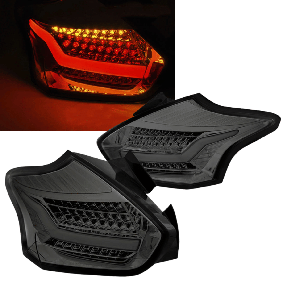 Voll LED Rückleuchten Set Smoke für Ford Focus MK3 2015-2018 – dynamische Blinker & E-Zulassung