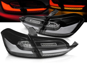 Dynamische Voll LED Rückleuchten schwarz Ford Fiesta MK8 2017-2021 mit Lichtleiste und Blinker
