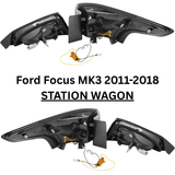 Voll LED Rückleuchten Set schwarz für Ford Focus MK3 Kombi 2011-2018 mit dynamischen Blinkern