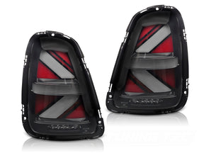 Voll LED Rückleuchten Set für MINI Cooper R56 R57 R58 R59 2006-2014 smoke mit Union Jack Design