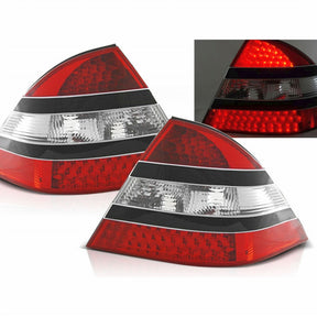 LED Rückleuchten rot schwarz für Mercedes W220 S-Klasse 98-05, Tuning Rücklichter Set