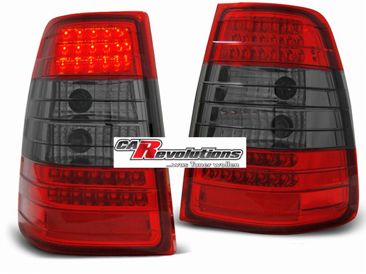 LED Rückleuchten in rot matt für Mercedes W124 E-Klasse KOMBI 09.1985-1995