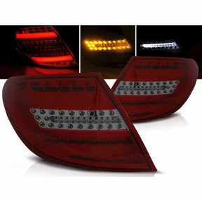 LED Lightbar Rückleuchten rot für Mercedes C-Klasse W204 Limo 2007-2010, Rückleuchten mit Lightbar Design