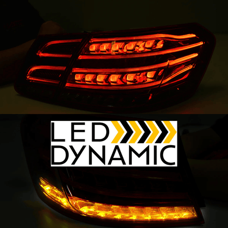 Voll LED Rückleuchten Set Rot für Mercedes E-Klasse W212 Limo 2009–2013 mit LED Lightbar & Dynamischem Blinker - CR Tuning