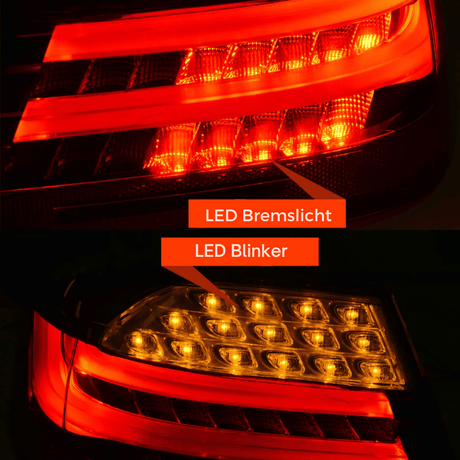 LED Bremslicht und Blinker für KFZ-Tuning, Rückleuchten mit gelben LEDs