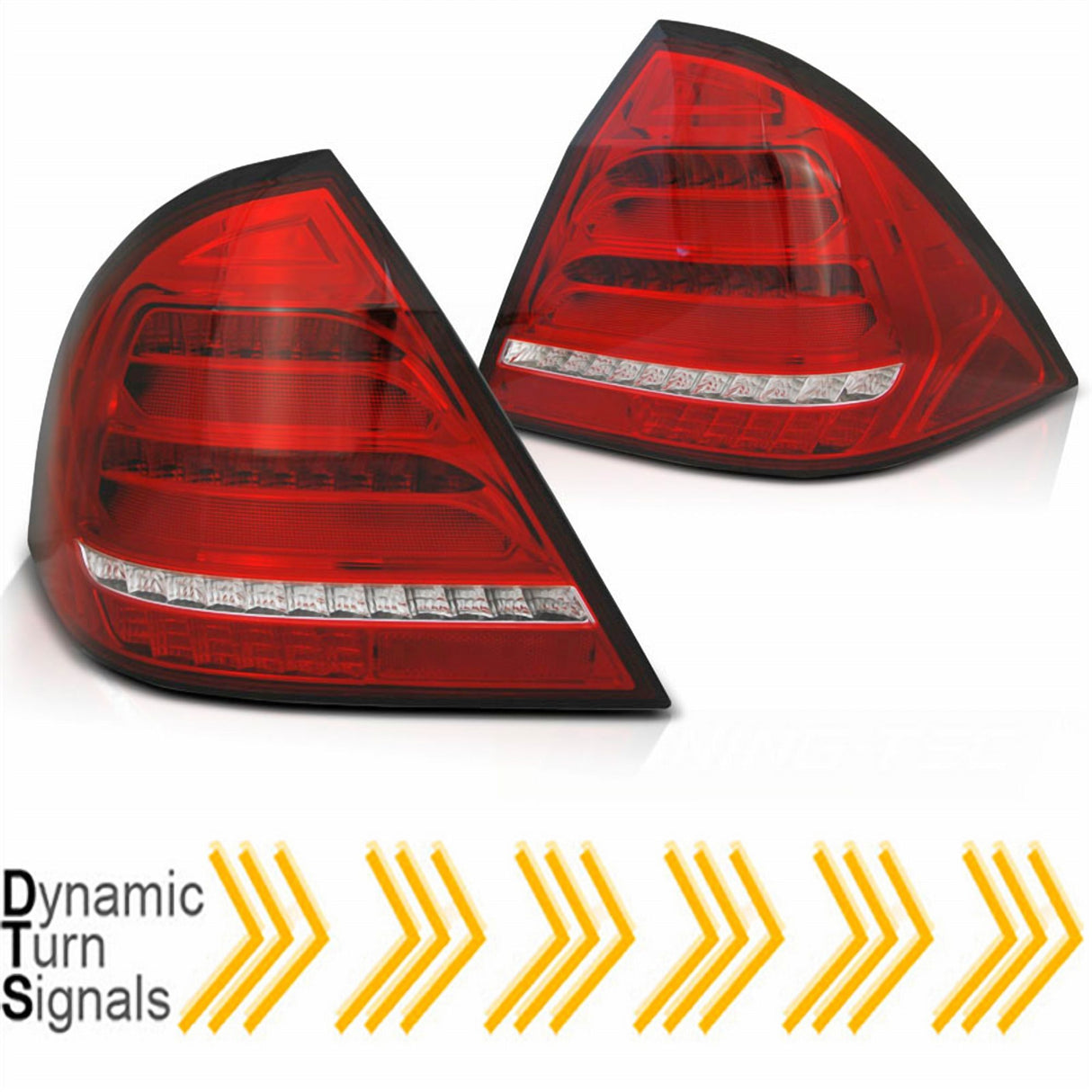 Dynamische LED Rückleuchten Set rot für Mercedes W203 C Klasse 2004-2007