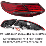 Voll LED Rückleuchten Set Rot für Mercedes C-Klasse C205 Coupé 2014–2021 mit Welcome Light & Dynamischen LED Blinkern