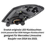 Rückseite Voll LED Rückleuchten Set für Mercedes C-Klasse W205 2014-2021 Limo red smoke