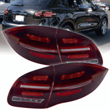 Voll LED dynamische Blinker Rückleuchten Set für Porsche Cayenne 92A 2010-2015 rot