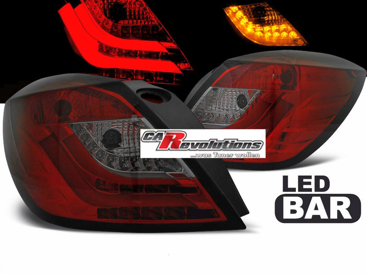 Light Bar LED Rückleuchten in rot matt für Opel Astra H GTC 03.2004-2009