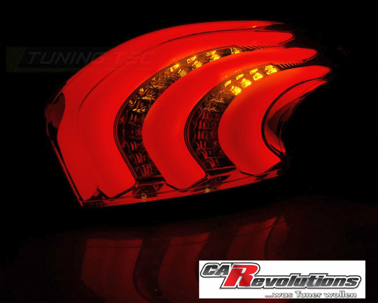 LED Lightbar Rückleuchten rot chrom für Peugeot 208 4.12-06.15