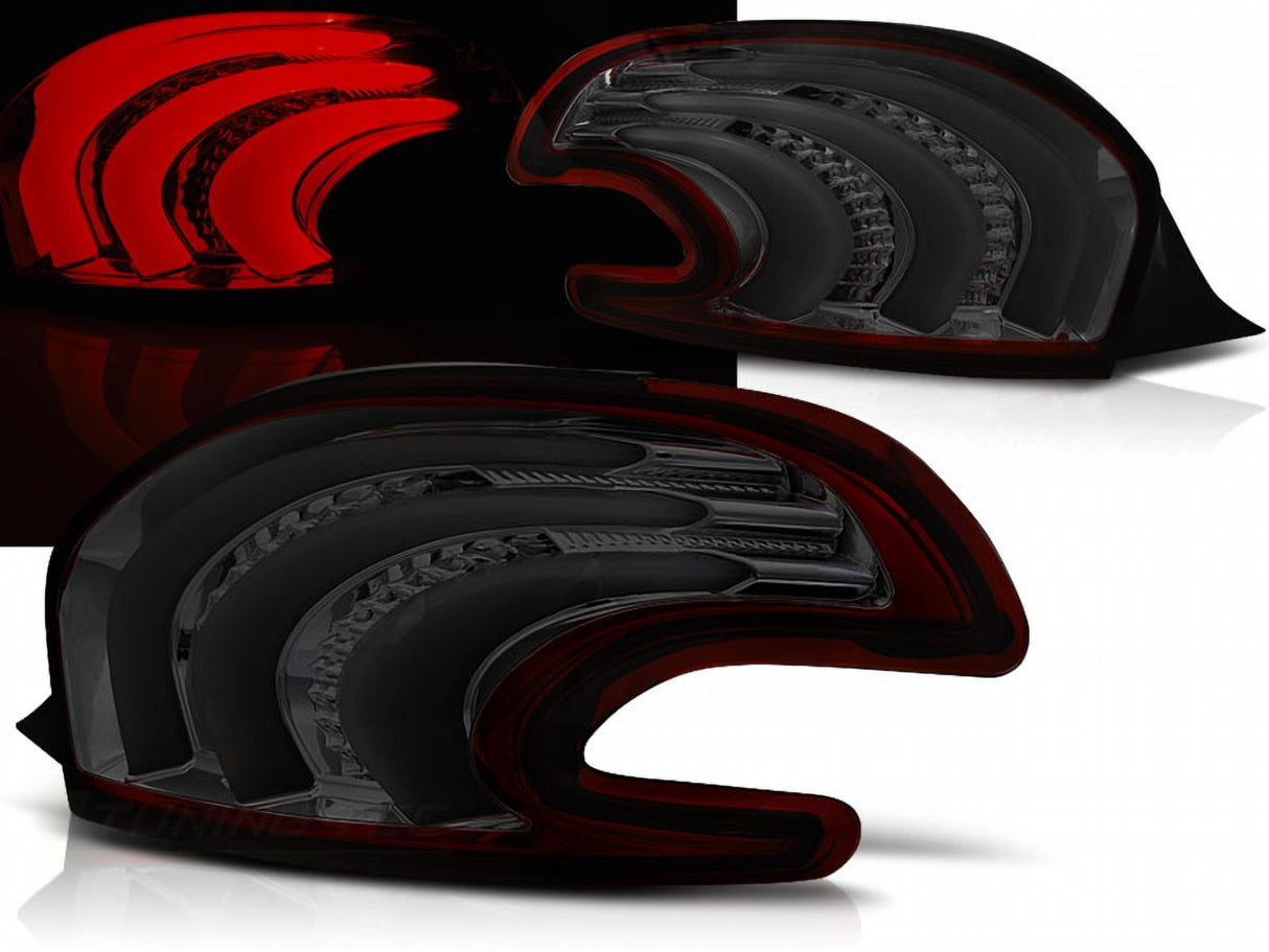 LED Lightbar Rückleuchten in rot matt für Peugeot 208 4.2012-06.2015