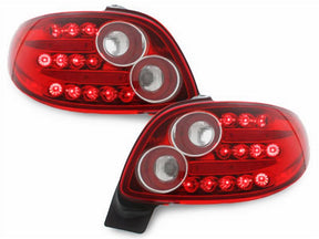 leuchten rot 10.1998-2002, Tuning Rücklichter mit roten LEDs für Peugeot 206 LED Rück