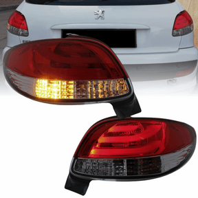 LED Rückleuchten Set Rot-Smoke für Peugeot 206 1998-2003 3+5 Türer mit Light Bar Design