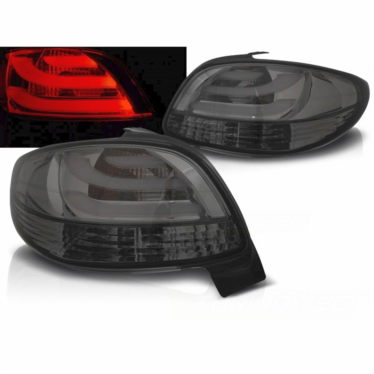 LED Light Bar Rückleuchten in chrom für Peugeot 206 10.1998-2003 3+5 Türer