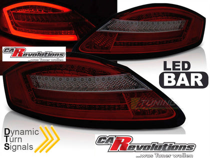 Voll LED Rückleuchten Set Rot Smoke für Porsche Boxster 987 & Cayman 2005–2008 mit Dynamischem Blinker