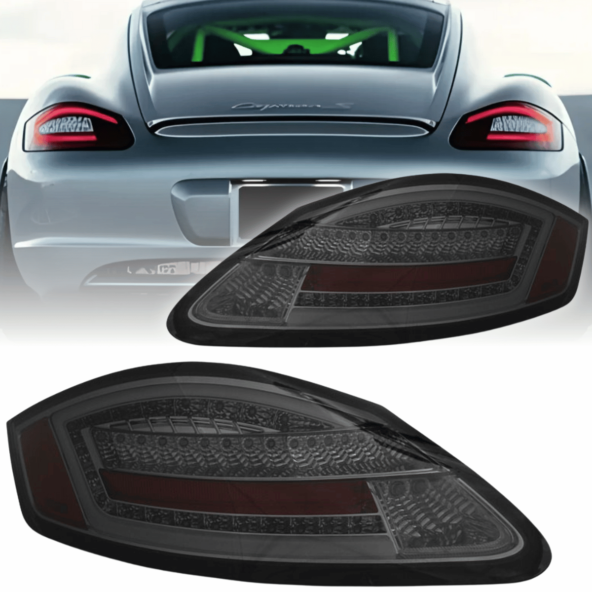 Voll LED Rückleuchten Smoke Set für Porsche Boxster 987 Cayman 2005-2008 mit dynamischem Blinker