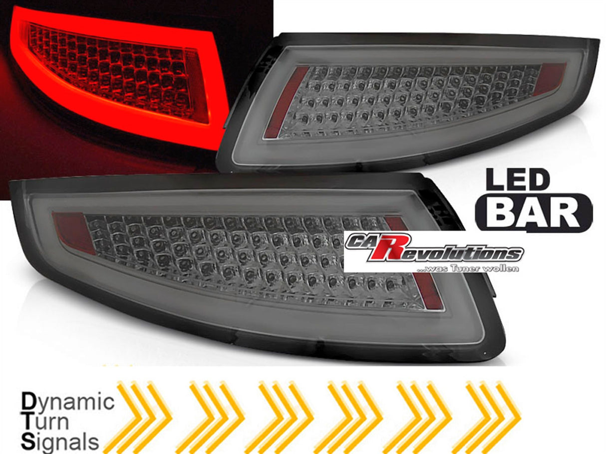 Voll LED Lightbar Rückleuchten LAUFLICHT für Porsche 911 997 Coupe Cabrio smoke 2004-2009