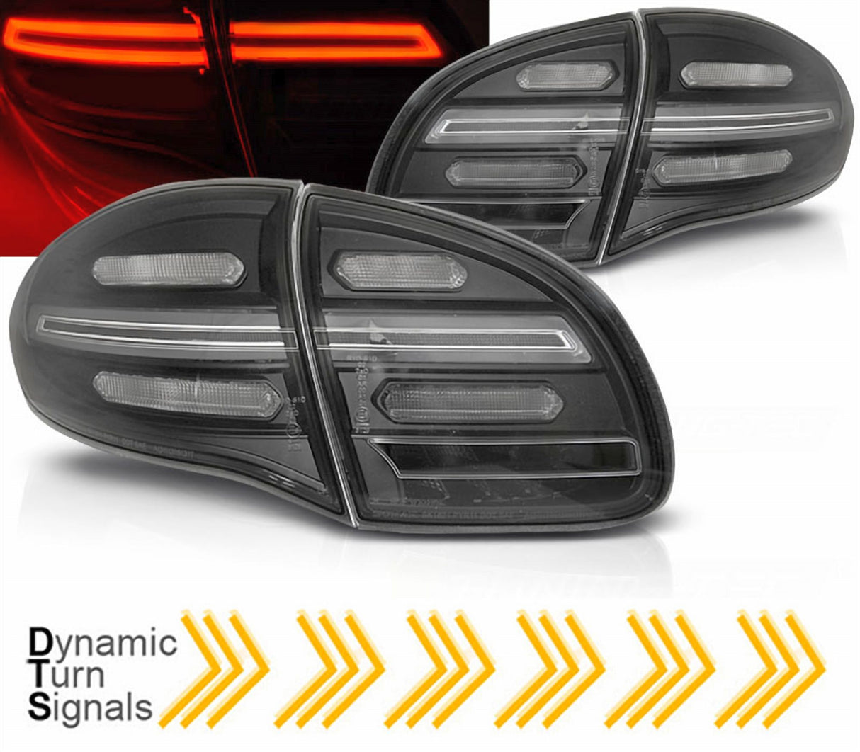 Voll LED dynamische Rückleuchten Set für Porsche Cayenne 92A schwarz 2010-2015