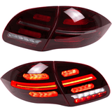 Voll LED dynamische Blinker Rückleuchten Set für Porsche Cayenne 92A  2010-2015 rot smoke