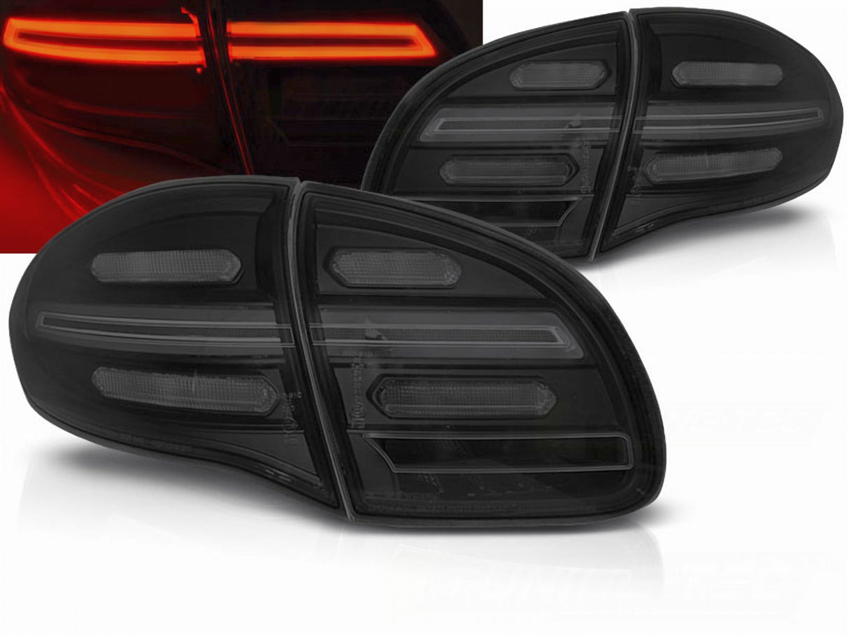 Voll LED dynamische Blinker Rückleuchten Set Für Porsche Cayenne 92A schwarz matt 2010-2015