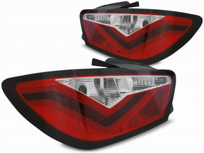LED Lightbar Rückleuchten Seat Ibiza 6J 06.2008-2012 3-Türer, rote Rücklichter mit schwarzem Rahmen