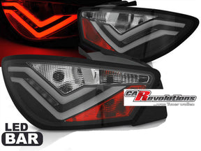 LED LightBar Rückleuchten Set für Seat Ibiza 6J 3D 06-2012 schwarz mit roten Akzenten