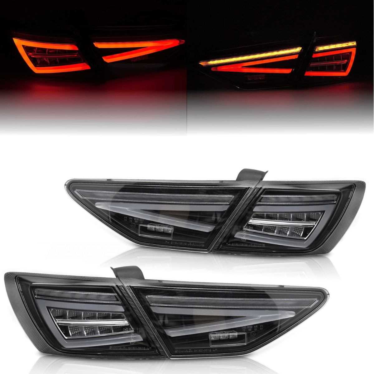 LED Rückleuchten Set Schwarz für Seat Leon III 5F 2012-2020 Lauflicht OEM Halogen