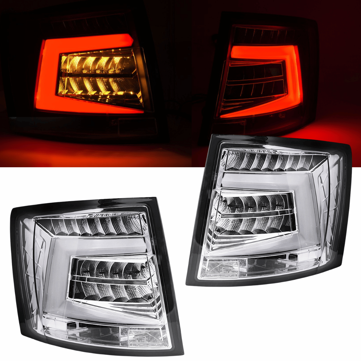 Voll LED Rückleuchten in Chrom für Skoda Octavia 3 FL Combi 2016-2020 (OEM LED)