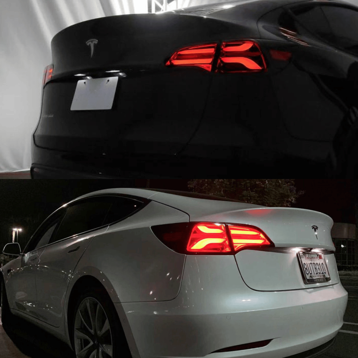 Voll LED Rückleuchten Set Rot-Smoke für Tesla Model 3, Model Y 2017-2023 mit LED Lightbar & dynamischem Blinker