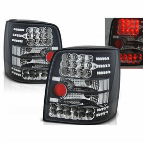 LED Rückleuchten schwarz VW Passat 3B Variant 97-01 mit roten Reflektoren und vielen LEDs