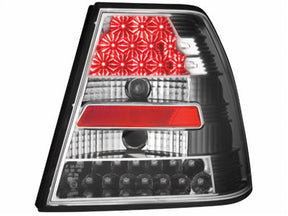 Schwarze LED Rückleuchten für VW Bora 1999-2005 mit dynamischem Blinker und moderner Lichtsignatur