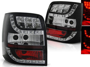 LED Rückleuchten schwarz VW Passat 3BG Variant 2000-2004 mit Klarglas und roten Akzenten