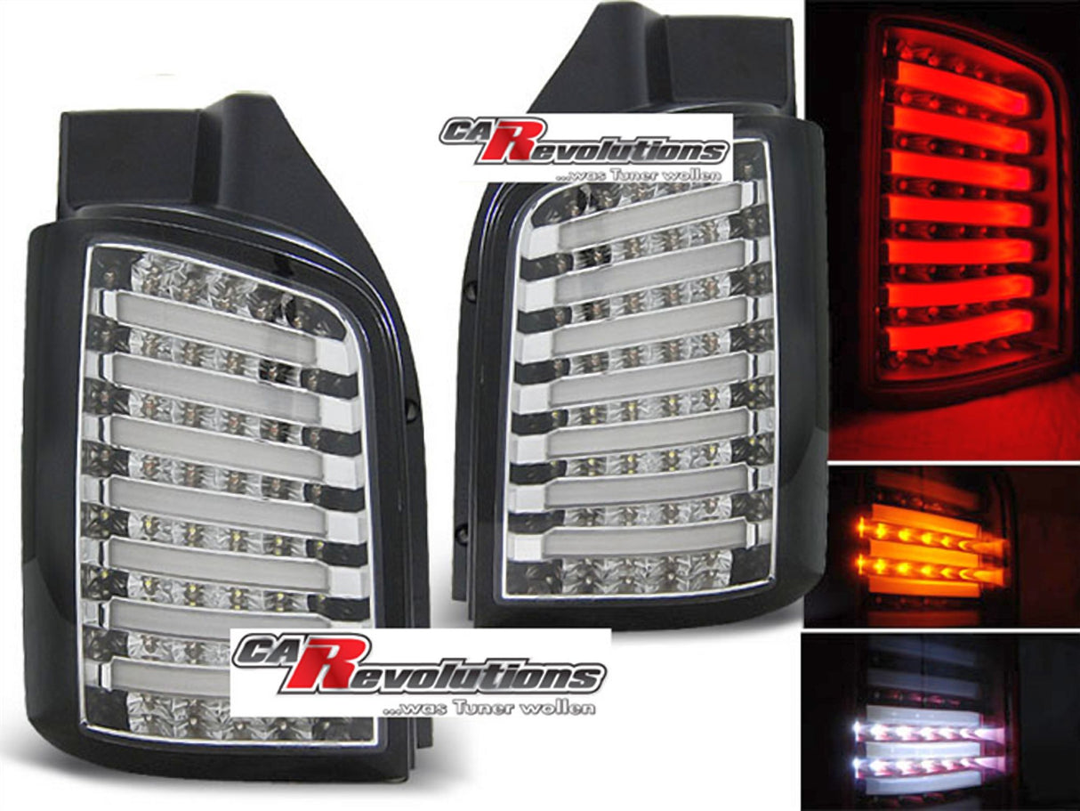 LED Rückleuchten in schwarz für VW T5 04.2003-2009 / 2010-2015 chrom