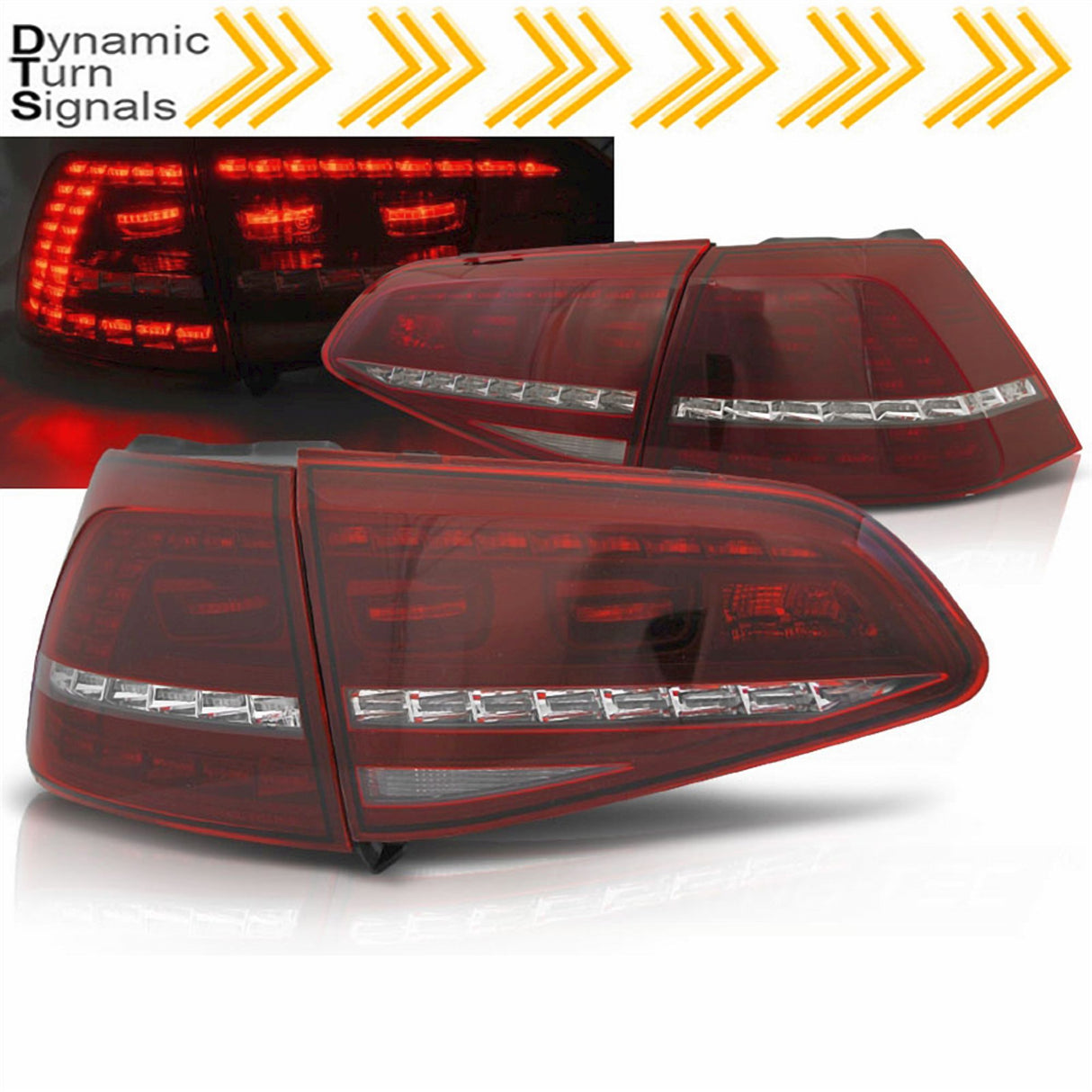 LED dynamische Blinker Rückleuchten in rot für VW Golf 7 VII 2013-2017