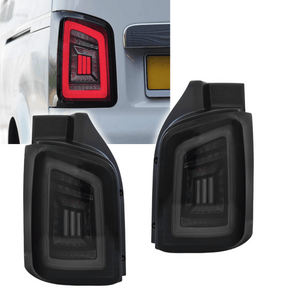 Voll LED Rückleuchten Set Smoke-Schwarz für VW T5 Transporter 03-15, Tuning Rücklichter