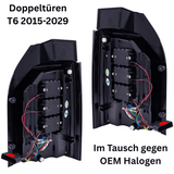 LED Rückleuchten Set Smoke mit Lightbar & dynamischem Blinker für VW T6 Transporter 2015-2019 Flügeltüren