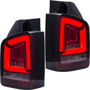 LED Rückleuchten Set Rot-Smoke Lightbar dynamischer Blinker VW T6 Transporter 2015-2019 Flügeltüren