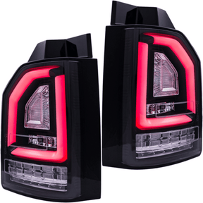 LED Rückleuchten Set Schwarz Lightbar dynamischer Blinker VW T6 Transporter 2015-2019 Flügeltüren