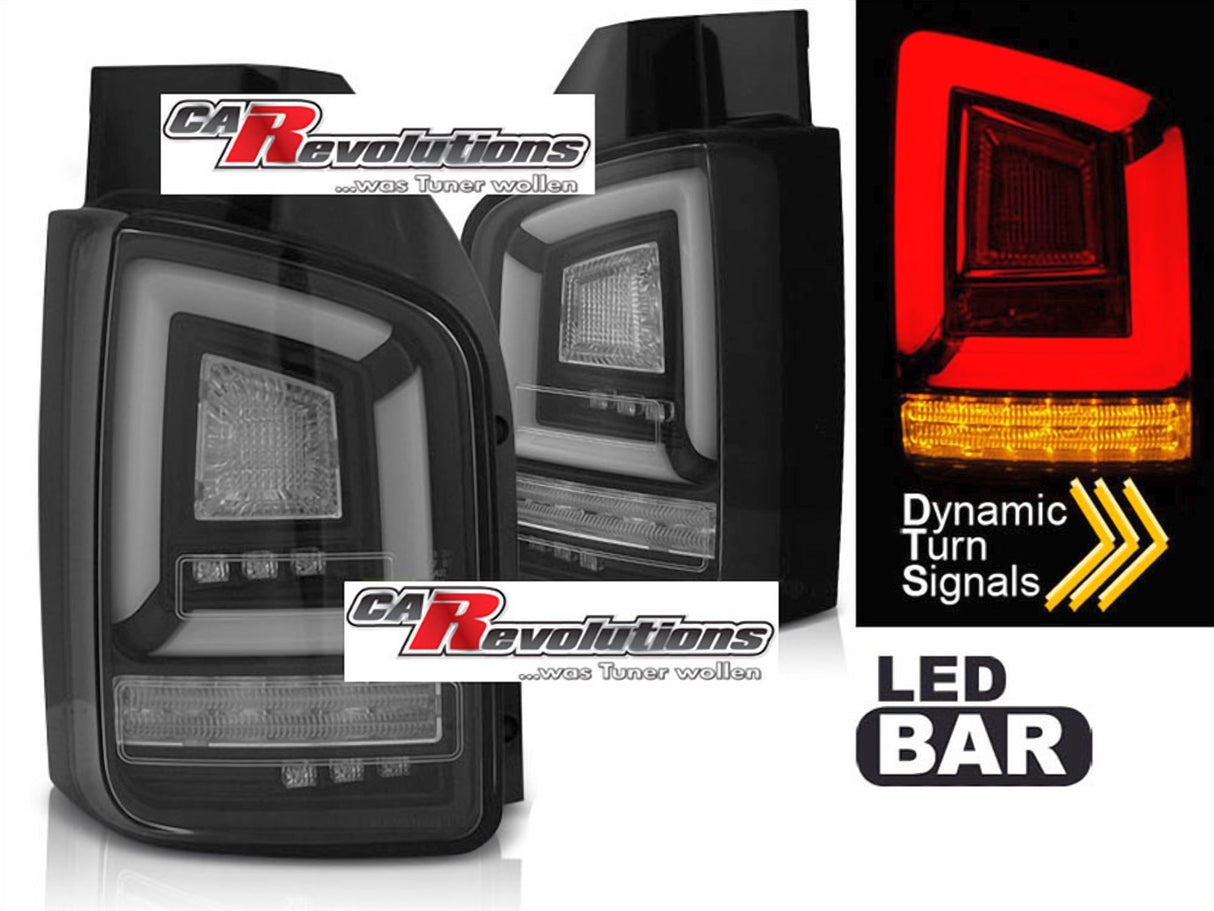 Led dynamische Blinker LightBar Rückleuchten in schwarz für VW T5 04.2003-2009
