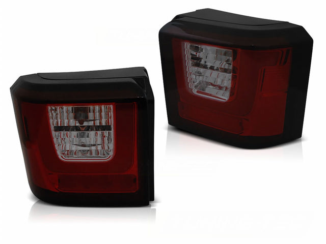 Rote LED Light Bar Rückleuchten für VW T4 Bus Transporter mit getöntem Glas