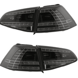 LED Rückleuchten Set Schwarz-Smoke mit dynamischem Blinker für VW Golf 7 Schrägheck 2013-2017